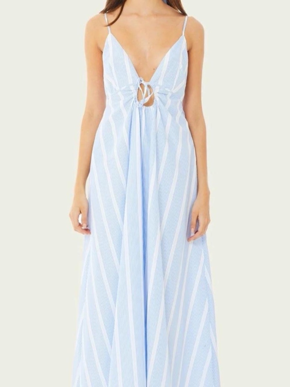 NWT Find Me Know Blue and White Striped Sonatina Midi Dress - size S